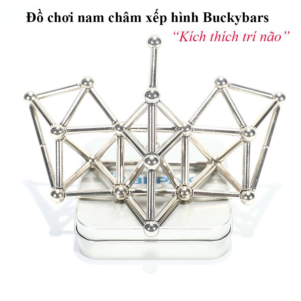 Bộ Đồ Chơi Xếp Hình Nam Châm Buckyball 36 Thanh 27 Bi, Sáng Tạo Thông Minh,