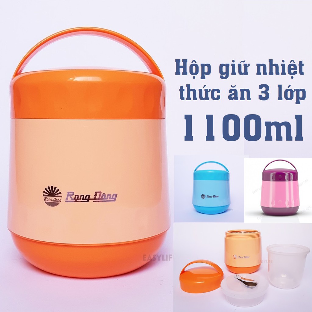 Hộp đựng thức ăn giữ nhiệt, bình ủ cháo 1,1L Rạng Đông, hàng chính hãng