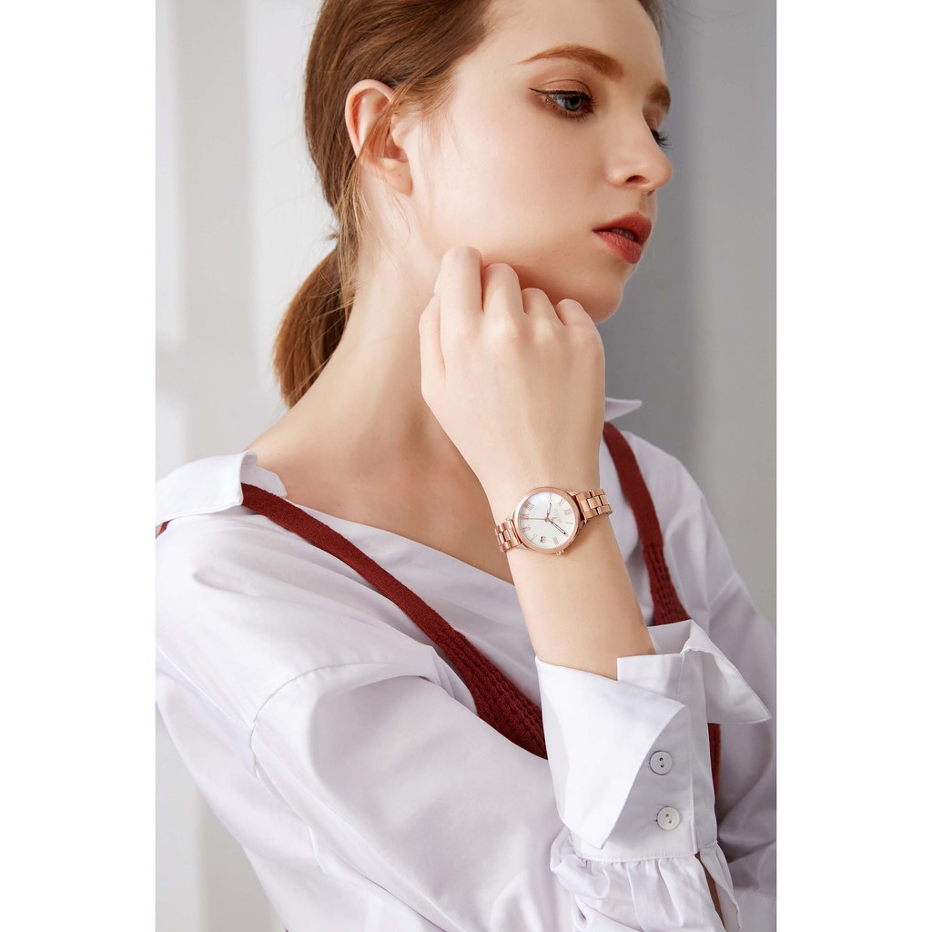 Đồng Hồ Nữ JS-015 Julius Star Hàn Quốc dây thép