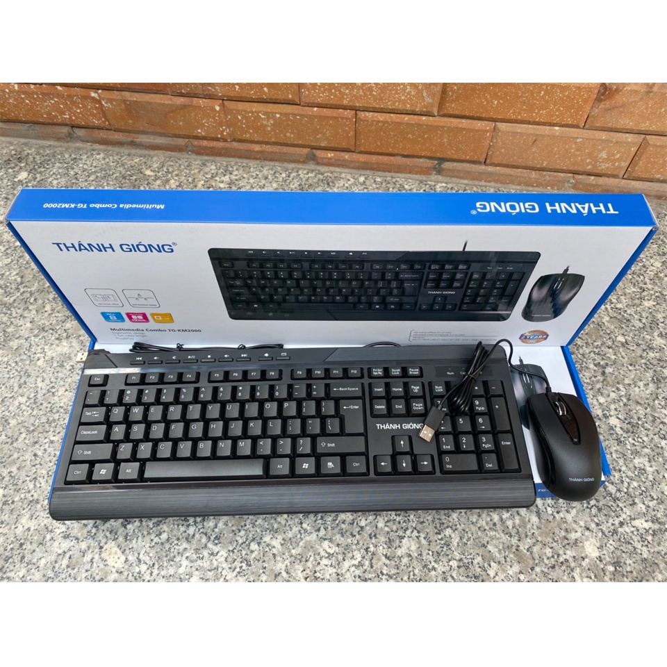 Combo Bàn Phím kèm chuột Thánh Gióng TG-KM2000 | Bộ bàn phím tính máy văn phòng bền, đẹp | Bảo hành 12 tháng