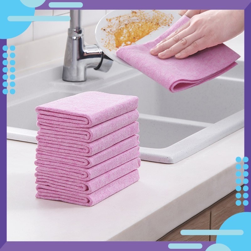 Khăn Lau Xơ Dừa Siêu Thấm Hút Lau Chén Bát, Xoong Nồi Nhà Bếp - KT 30x30cm