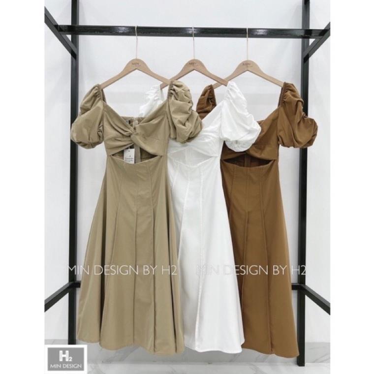 Váy maxi thô tay bồng cut out siêu độc lạ, màu sang tôn da | BigBuy360 - bigbuy360.vn