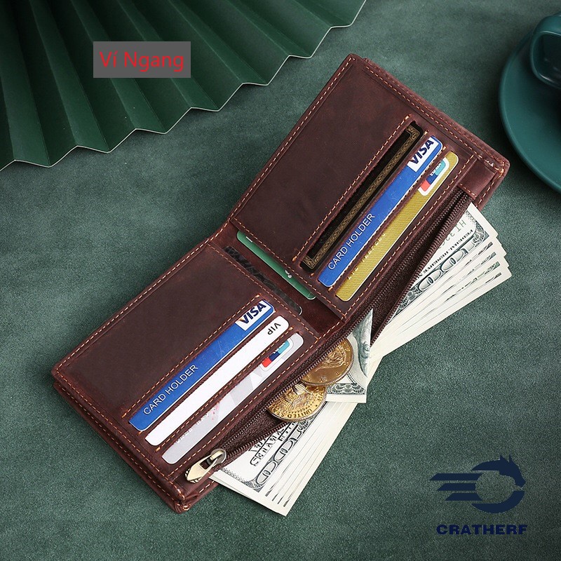 Ví Da Nam Da Bò Sáp Ngựa Điên Crazy Horse