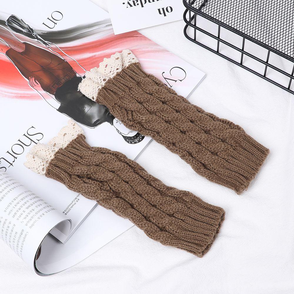 FUTURE Long Knitted Gloves New Arrival Elastic Thick Warm Soft Arm Warmers