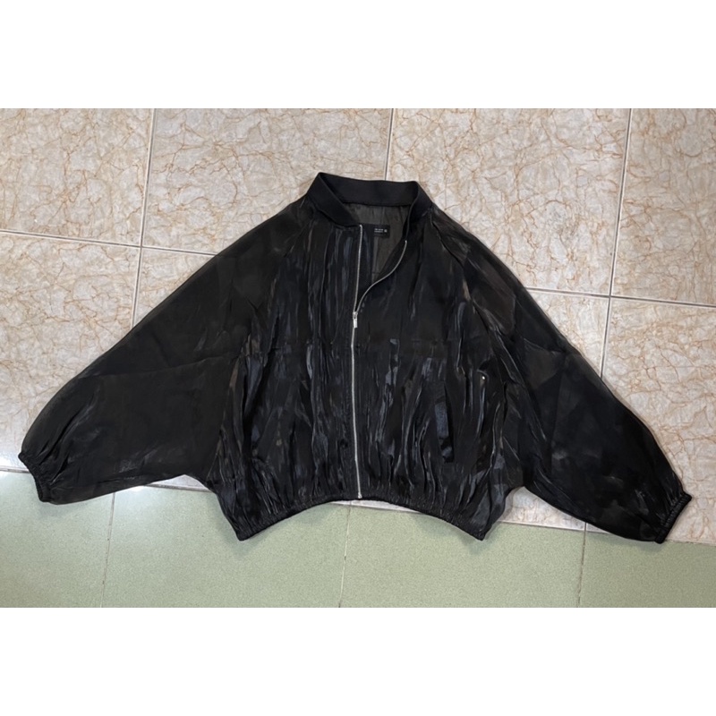 Áo Bomber Zara Auth Tuồn Chất Voan Kính Cá Tính Size M