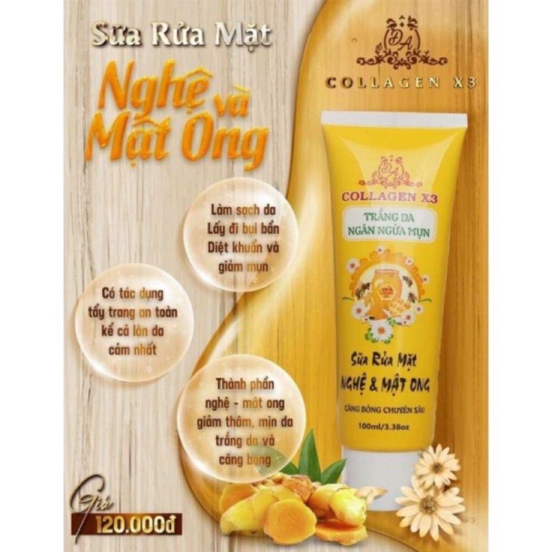 Sữa Rửa Mặt Nghệ Collagen X3 Đông Anh chính hãng