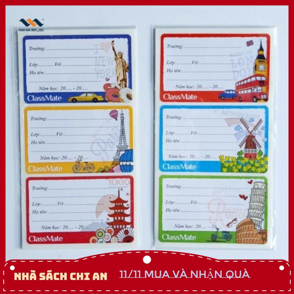 Nhãn vở Travel Classmate-NT204 [Đồ dùng học sinh Classmate] .