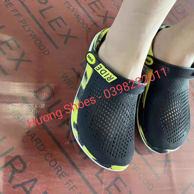 Sục Literide 360 clog màu đen loang siêu êm mềm nhẹ, bền đẹp cho nam nữ