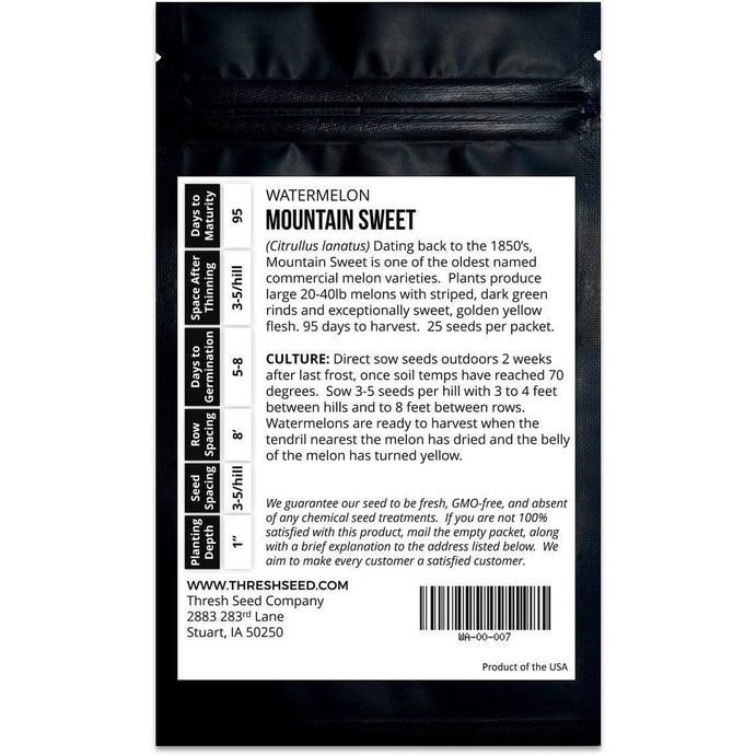 Dưa hấu ruột vàng Mountain Sweet - 25 Hạt - Giống gia truyền Hạt giống rau quả rất ngọt, không biến đổi gen