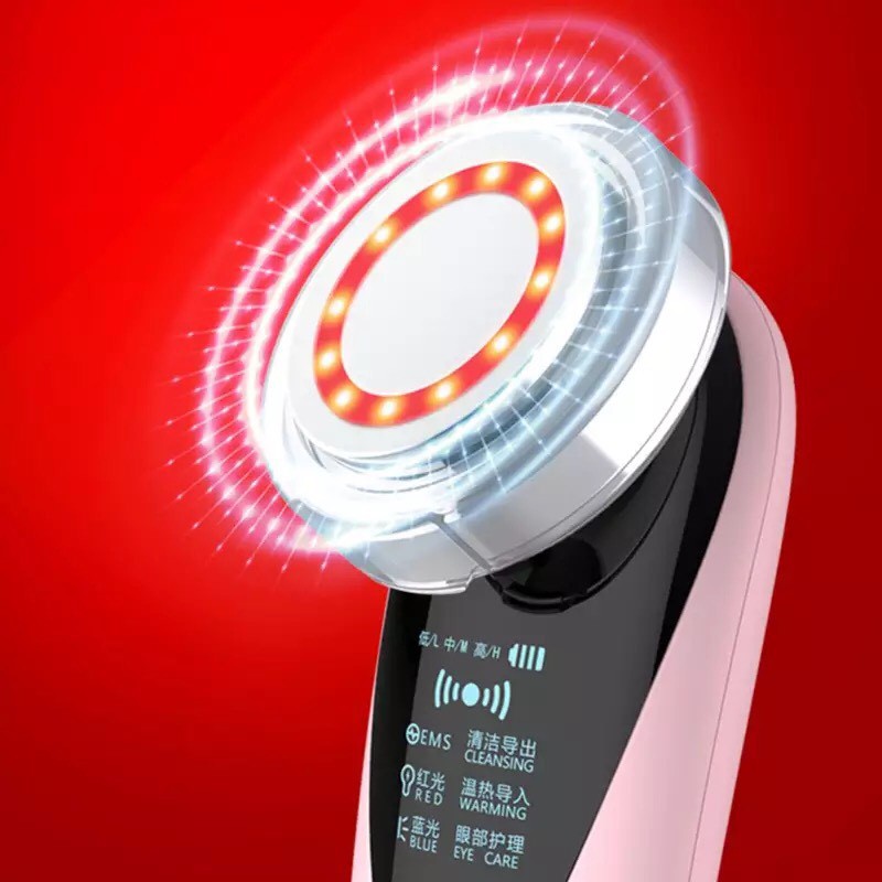 Máy Rửa Massage Mặt Ion 2 In 1 Làm Sạch Sâu &amp; Hấp Thụ Dưỡng Chất Bằng Công Nghệ Sóng Âm (Tặng Kèm Dây Sạc)