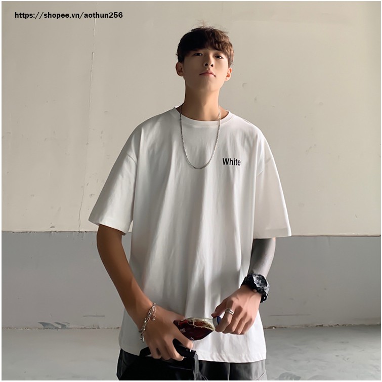 Áo phông nam nữ unisex 3 Màu Đơn Giản tay lỡ oversize basic form rộng white - black- yellow áo thun nam nữ tay lỡ