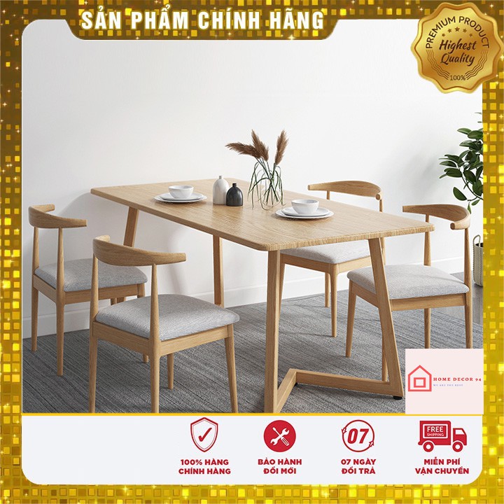 Bàn ăn decor, mặt gỗ cao cấp M039