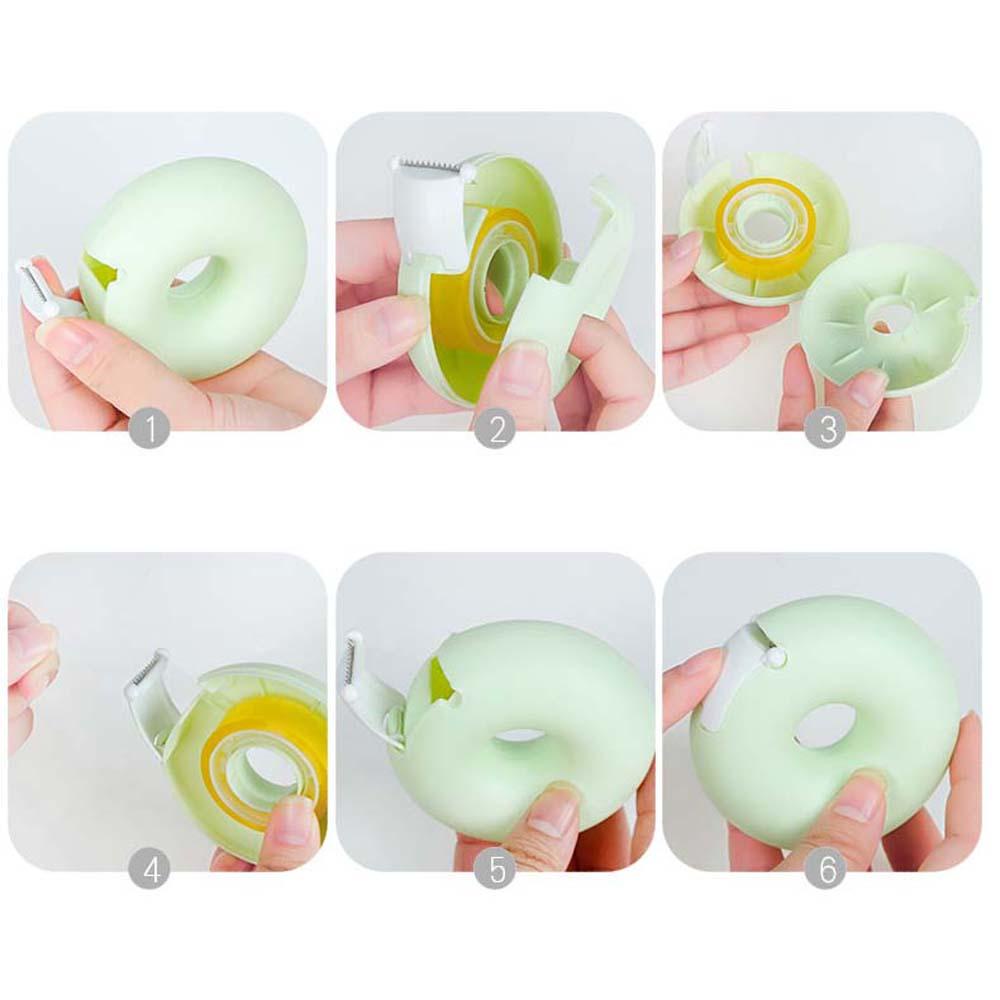 Dụng Cụ Cắt Băng Keo Hình Bánh Donut Màu Sắc Ngọt Ngào Tiện Dụng Cho Trường Học / Văn Phòng