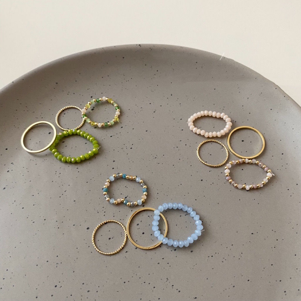 Set 4 Nhẫn Đính Ngọc Trai Thời Trang Cho Nữ