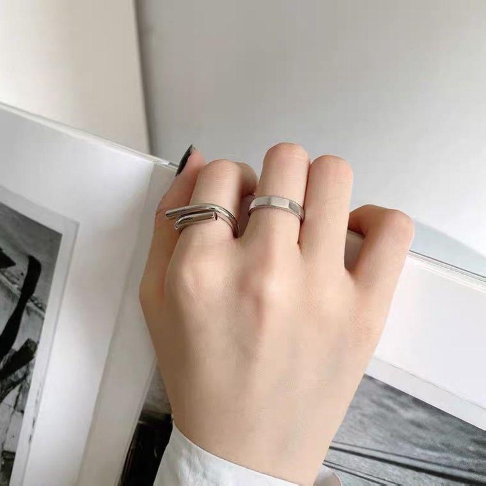 USNOW Nhẫn Hở Hình Thánh Giá Đơn Giản Sáng Tạo Cho Nữ