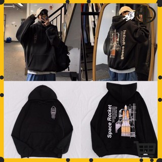 Áo hoodie nỉ bông unisex tên lửa