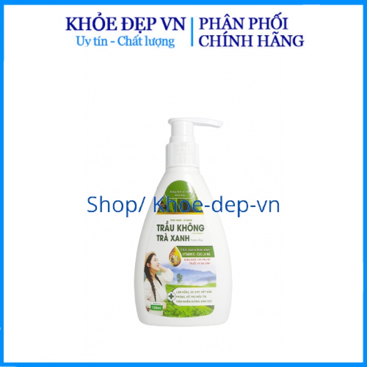 Dung dịch vệ sinh thảo mộc trầu không trà xanh làm hồng, se khít, hết nấm, phòng và hỗ trợ điều trị viêm - Chai 150ml