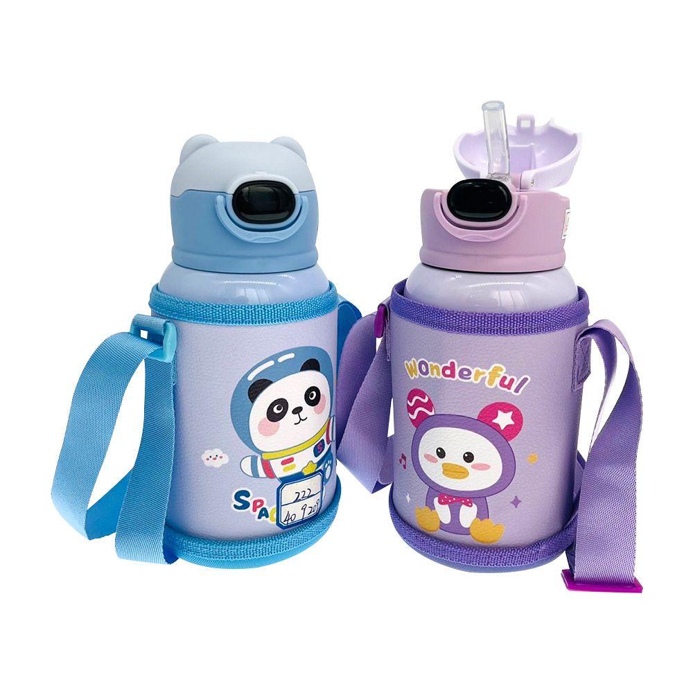 PISTA Bình Nước Inox Dung Tích Lớn 500ml Kèm Ống Hút Tiện Lợi