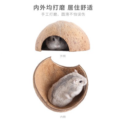 Chuột Hamster tổ vỏ dừa né tránh nhà mùa hè mát mẻ lồng cảnh nhà ổ nhỏ biệt thự