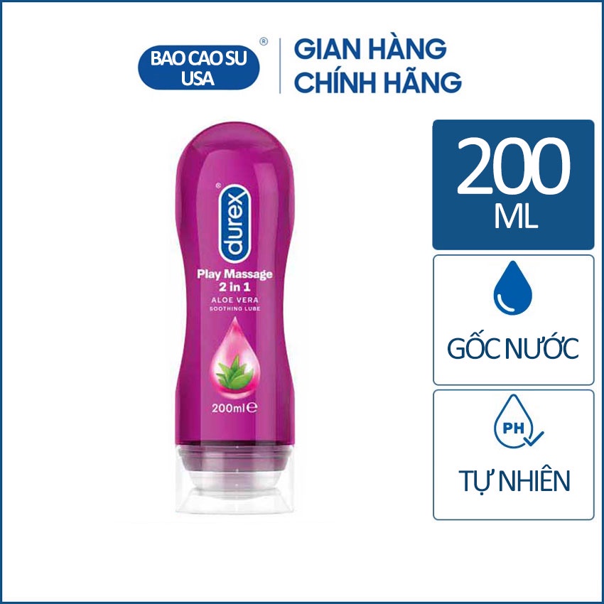 [Chính Hãng] Gel bôi trơn Durex Play Massage 2 in 1 dung tích 200ml