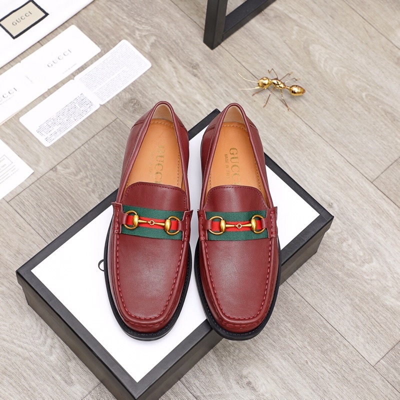 Giày lười da nam Gucci da trơn nhẵn đế ngoài cao su chống trơn phù hợp với thời trang cổ điển