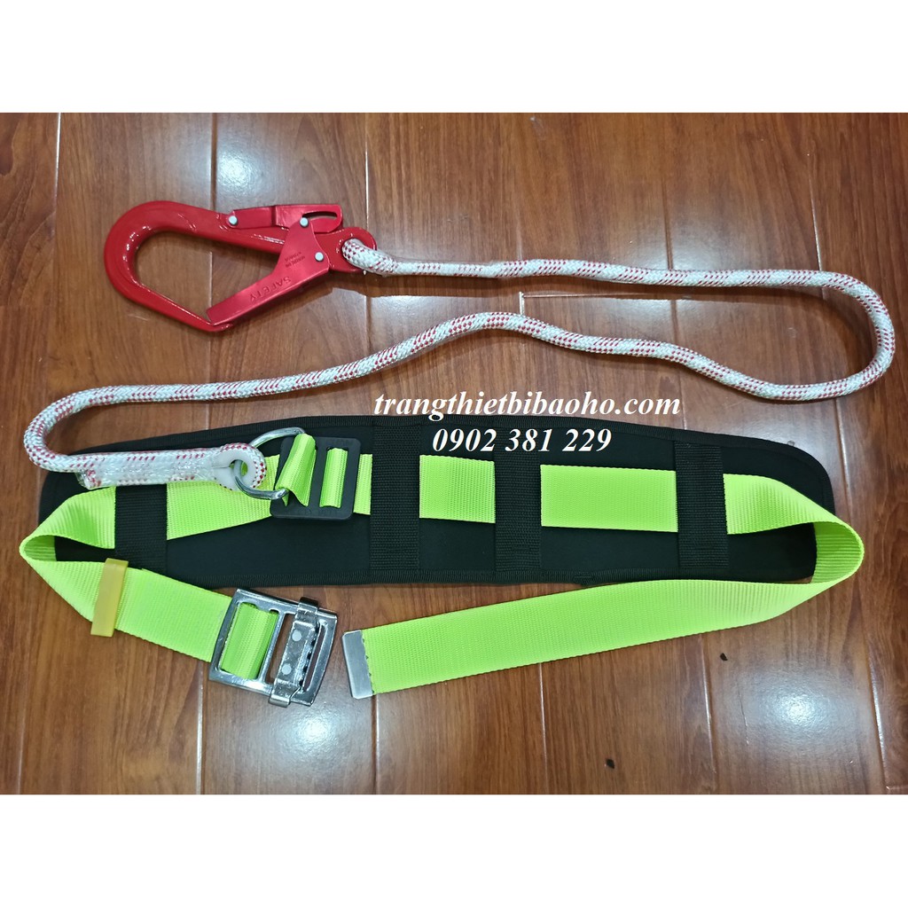 Dây an toàn nịt bụng móc nhôm có miếng đệm lưng (dây thừng)