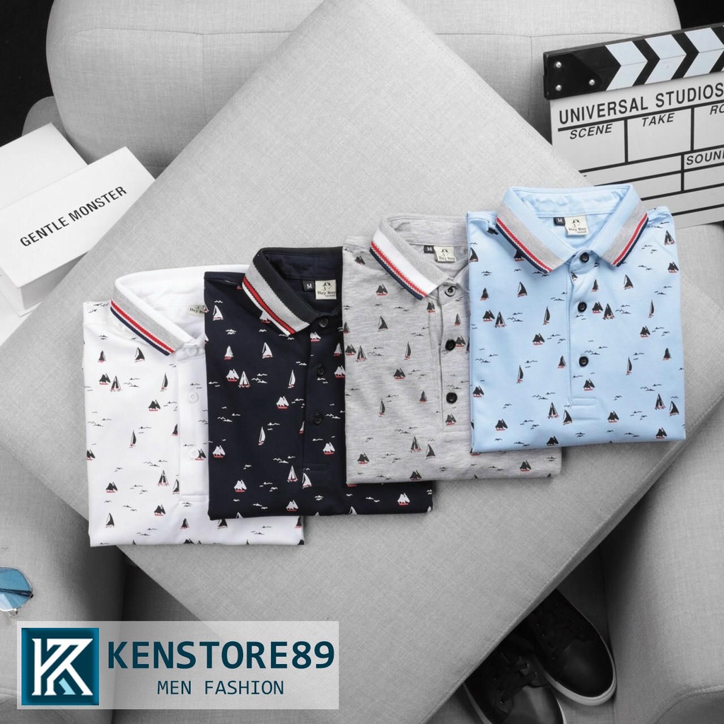 Áo thun nam có cổ in CÁNH BUỒM cao cấp KENSTORE89 ATV127