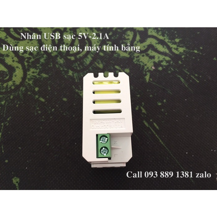 Hạt ổ cắm USB sạc điện thoại 5V-2A chính hãng Sinoamigo P21-C2A lắp mặt Panasonic âm tường