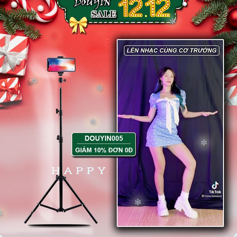 Giá đỡ điện thoại-Tripod quay TikTok chân đèn livestream chân đỡ máy ảnh có remote bluetooth điều khiển chụp ảnh từ xa