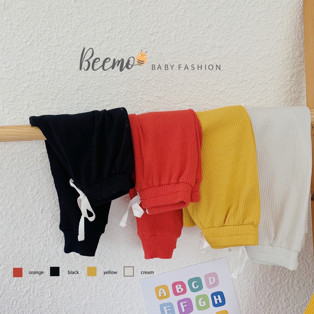 Set bộ đồ thun dài tay Beemo trơn 4 màu cho bé trai bé gái từ 1 đến 6 tuổi - 21B123