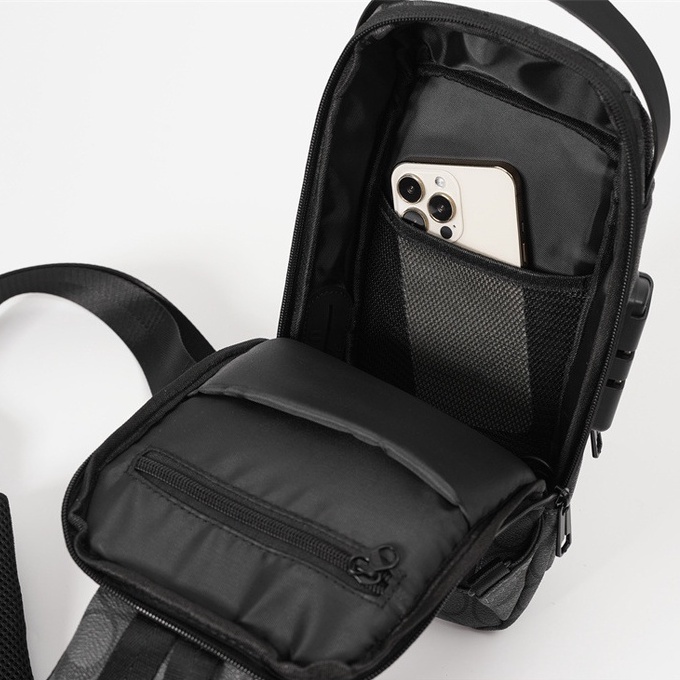 Túi Đeo Chéo Nam Nữ Đa Chức Năng 💥 FREESHIP 💥 Túi Đeo Chéo Da PU Tích Hợp Sạc USB, Mã Khóa Chống Trộm, Chống Nước