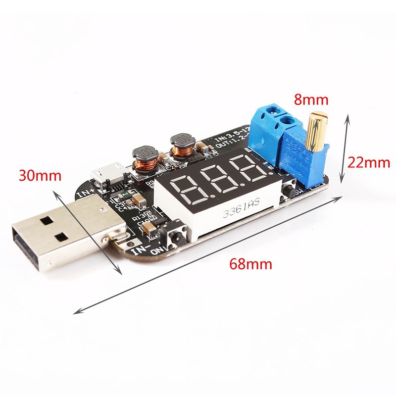 Có thể điều chỉnh DC-DC USB Step UP / Down Mô-đun cấp nguồn Boost Buck Converter Mô-đun chuyển đổi 5V sang 3.3V 9V 12V 18V 24V Bộ điều chỉnh điện áp