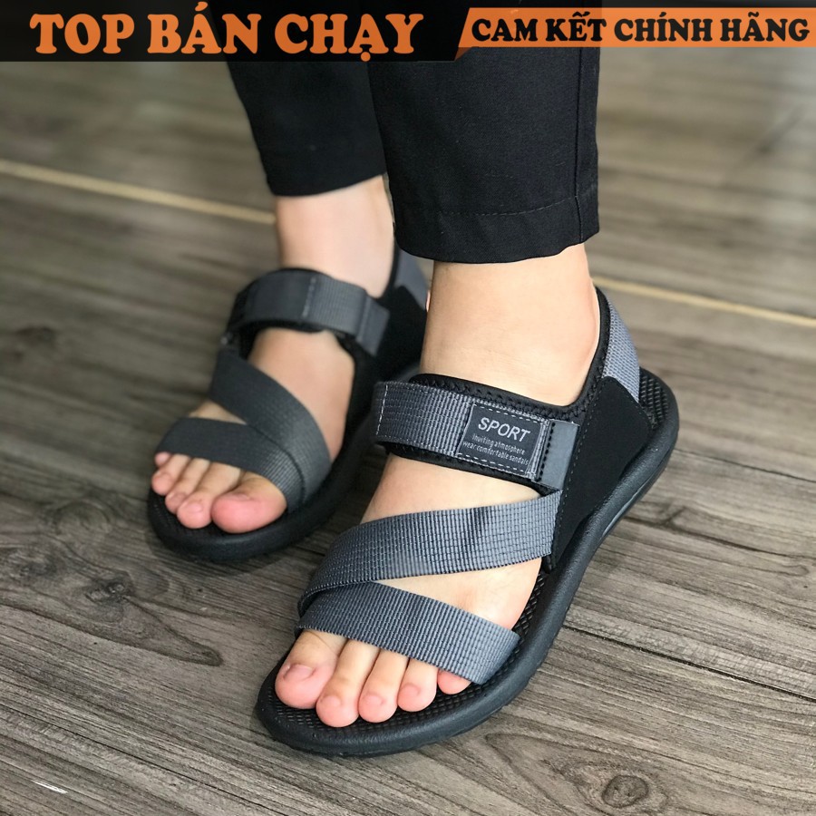 Giày xăng đan nữ quai chéo vải dù cotton RV871G - Sandal nữ Rova