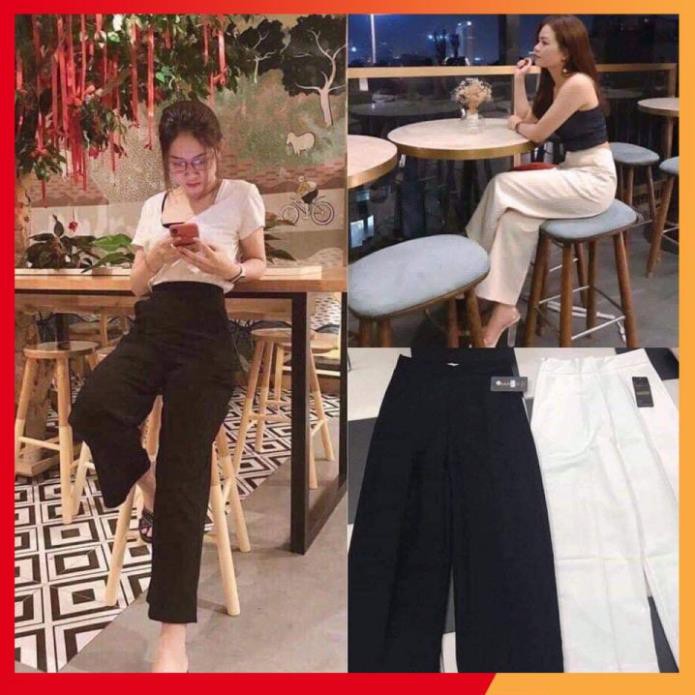 Quần vải ống rộng nữ ⚡️TÔN DÁNG ⚡️ Quần ống suông công sở chất vải tuyết mưa, thiết kế cạp cao | BigBuy360 - bigbuy360.vn