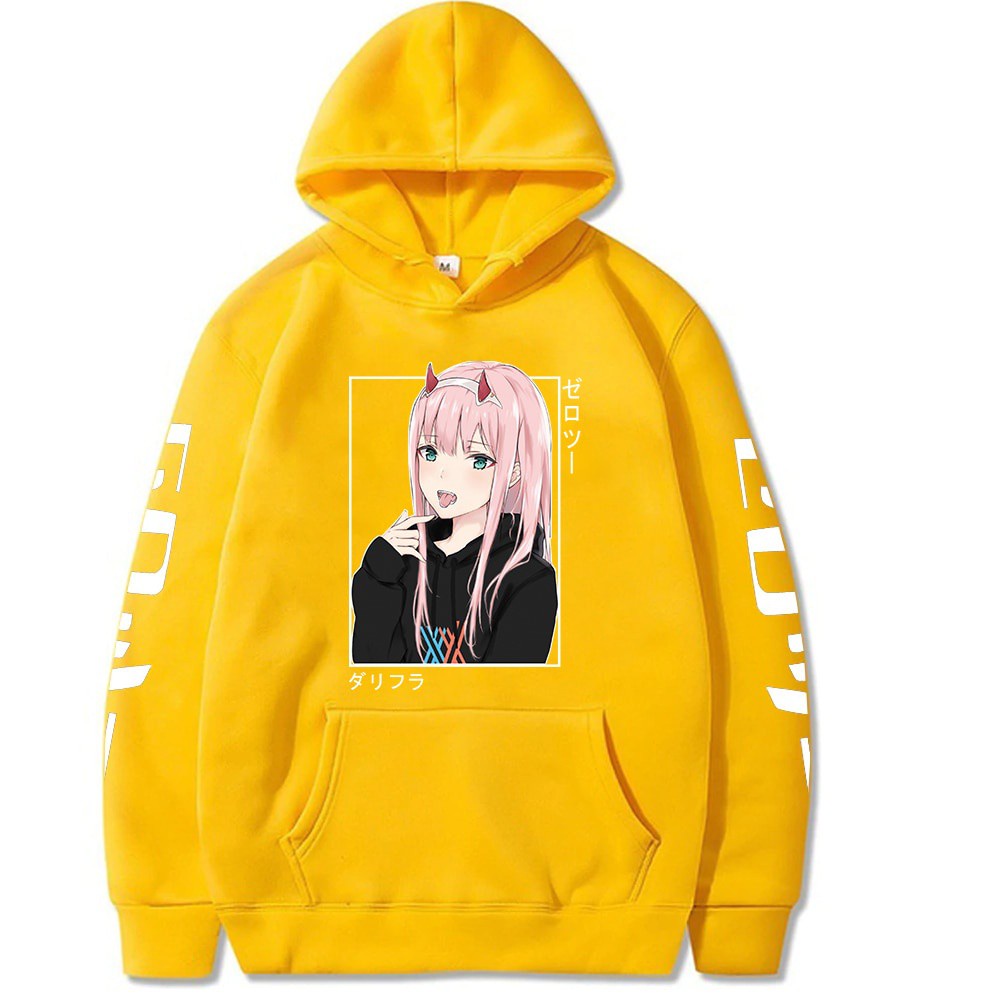 Áo hoodie in họa tiết anime Darling In The Franxx Kawaii Zero Two thời trang mùa đông phong cách Hàn Quốc