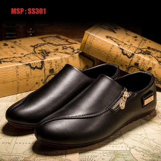 GIÀY LƯỜI DA NAM MÀU ĐEN ĐẸP : MSP - SS301