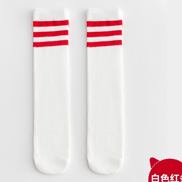 Tất Dài Cao Cổ Ba Sọc Cho Bé Từ 5 - 12Tuổi Chất Cotton Mềm Mịn
