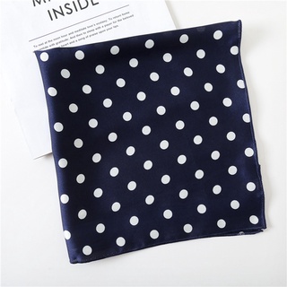 Khăn Lụa Satin Vuông 50x50cm Họa Tiết Chấm Bi