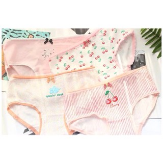 Set 5 Quần Lót Cotton Nữ 100% Cotton Thun Mềm Co Giãn Freesize, Quần Lót Cotton Nữ Hoạt Hình hàng loại 1