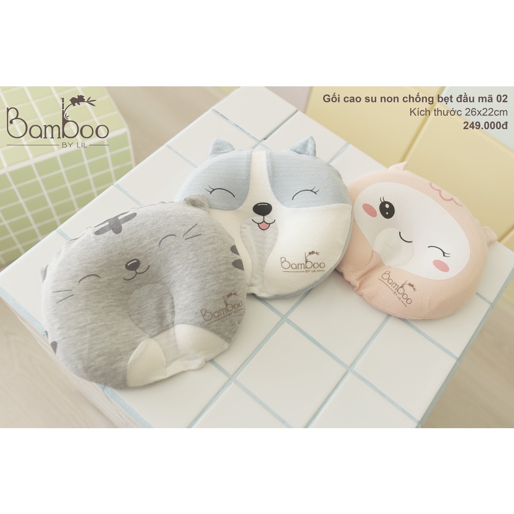 Gối cao su non chống bẹt đầu o Bamboo by lil Little Love cho bé sơ sinh