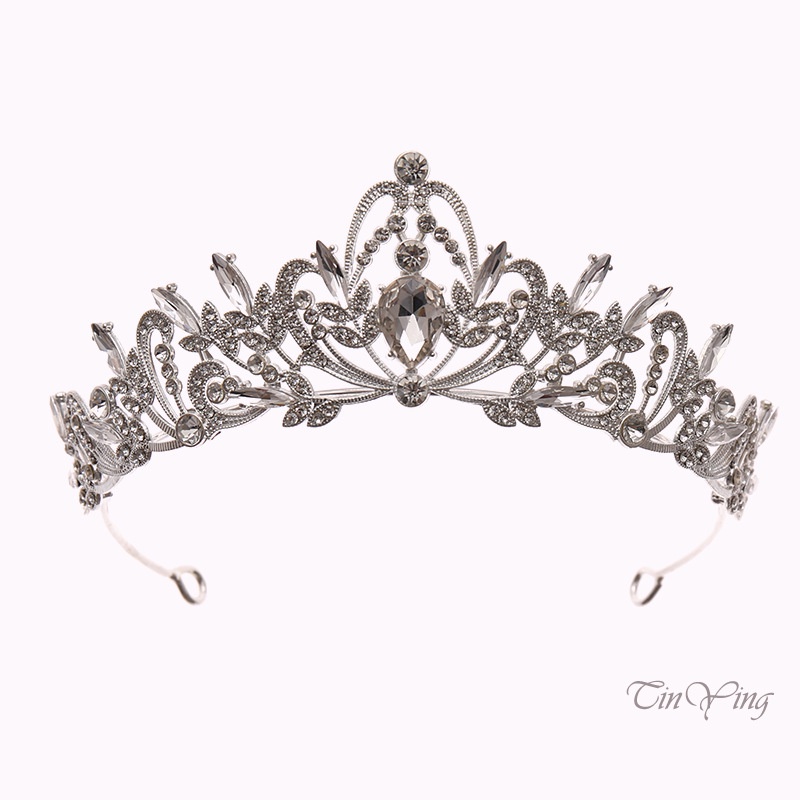 GETNOIVAS Vương miện đính đá phong cách sang trọng cho cô dâu