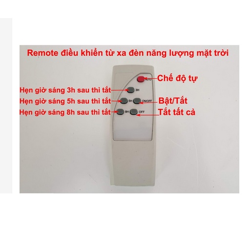 Remote điều khiển từ xa cho đèn led năng lượng mặt trời, Điều khiển đèn năng lượng mặt trời