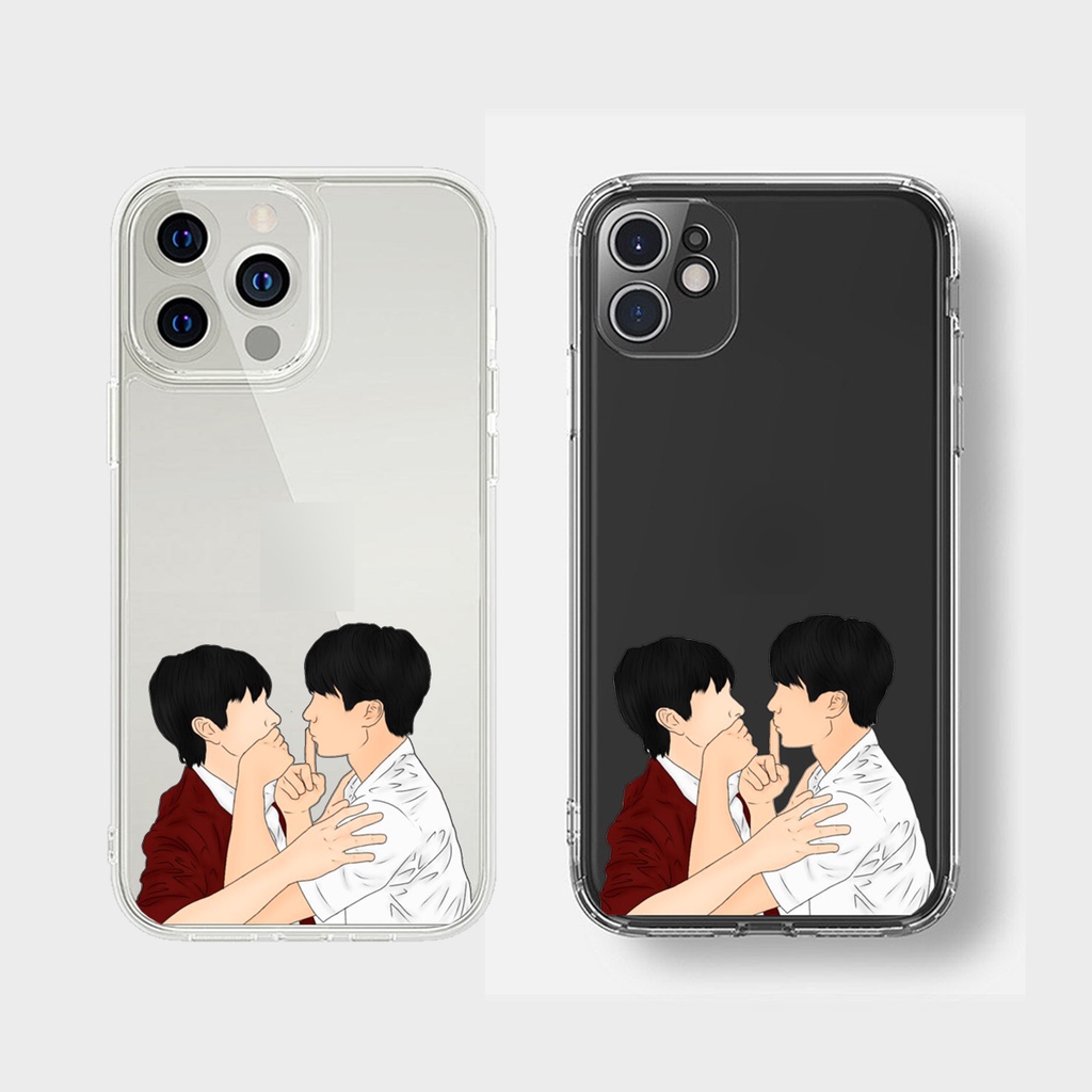 Ốp silicon in hình vẽ line Nanon Pran Ohm phim Bad Buddy hot hit