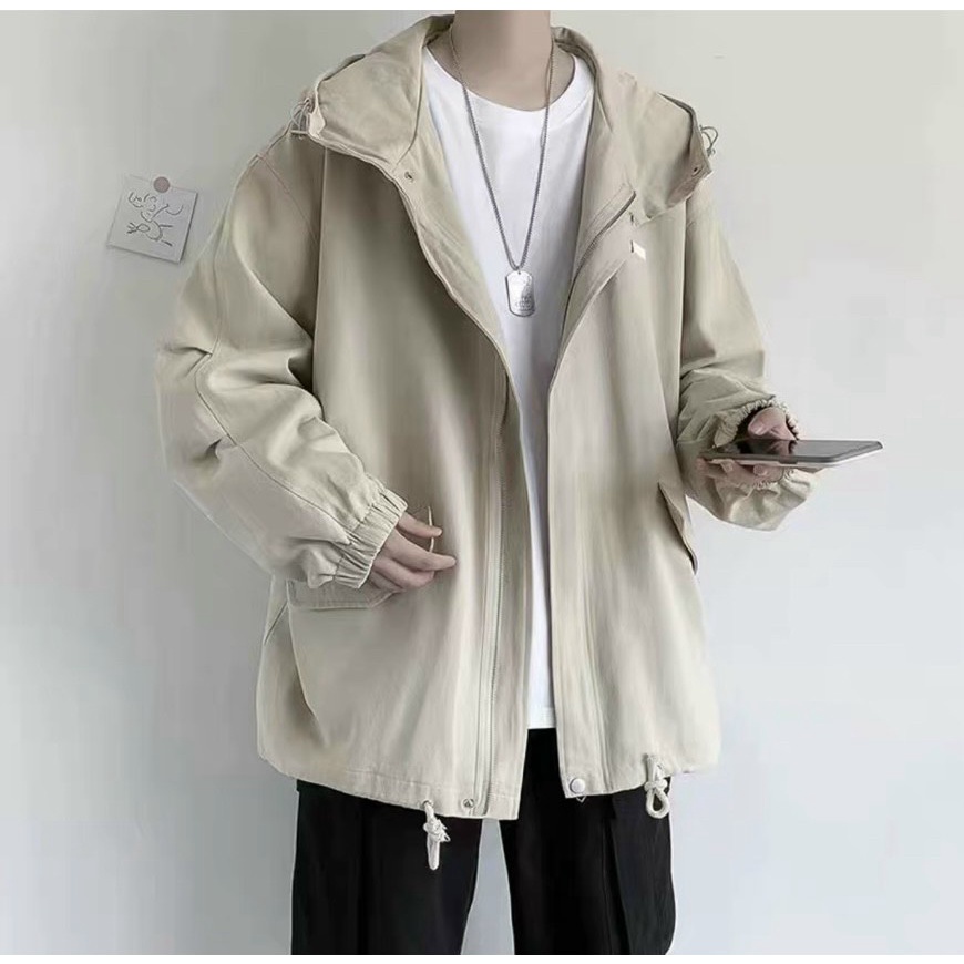 Áo Khoác Dù Nam 2 Lớp Có Nón, 2 Màu Form Rộng Có Túi Trong Che Nắng Chắn Gió Tốt Mặc Đẹp [NEW UNISEX]