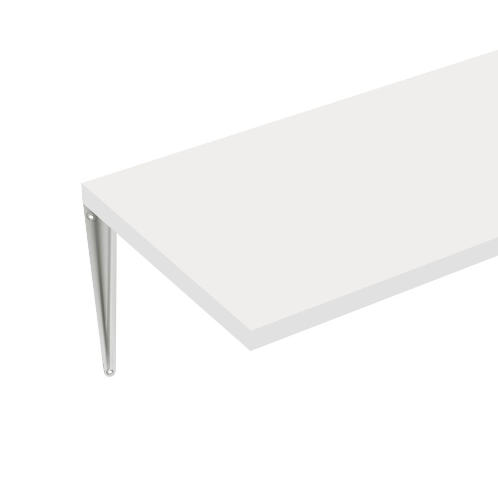HomeBase STACKO Bộ Kệ gỗ trang trí treo tường kèm 2 giá đỡ kệ W30xD120xH1.6cm kệ trắng + giá đỡ trắng