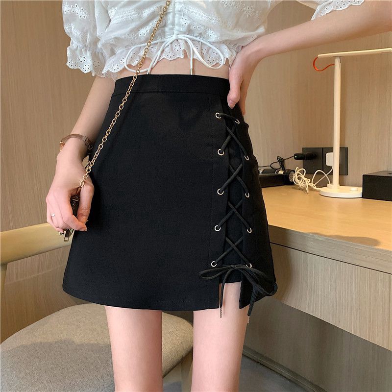 Chân Váy Chữ A Lưng Cao Thắt Dây