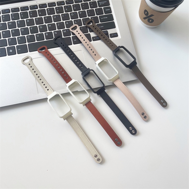 Dây Đeo Thay Thế Chất Liệu Da Và Kim Loại Cho Xiaomi Mi Band 7 pro Xiaomi miband 7pro