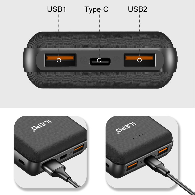 Pin Sạc Dự Phòng IL2017K Dung Lượng KHỦNG 20000mAh Tích Hợp 2 Đầu Sạc Vào Micro USB Và Type C Bảo Hành 12 Tháng IL2017K