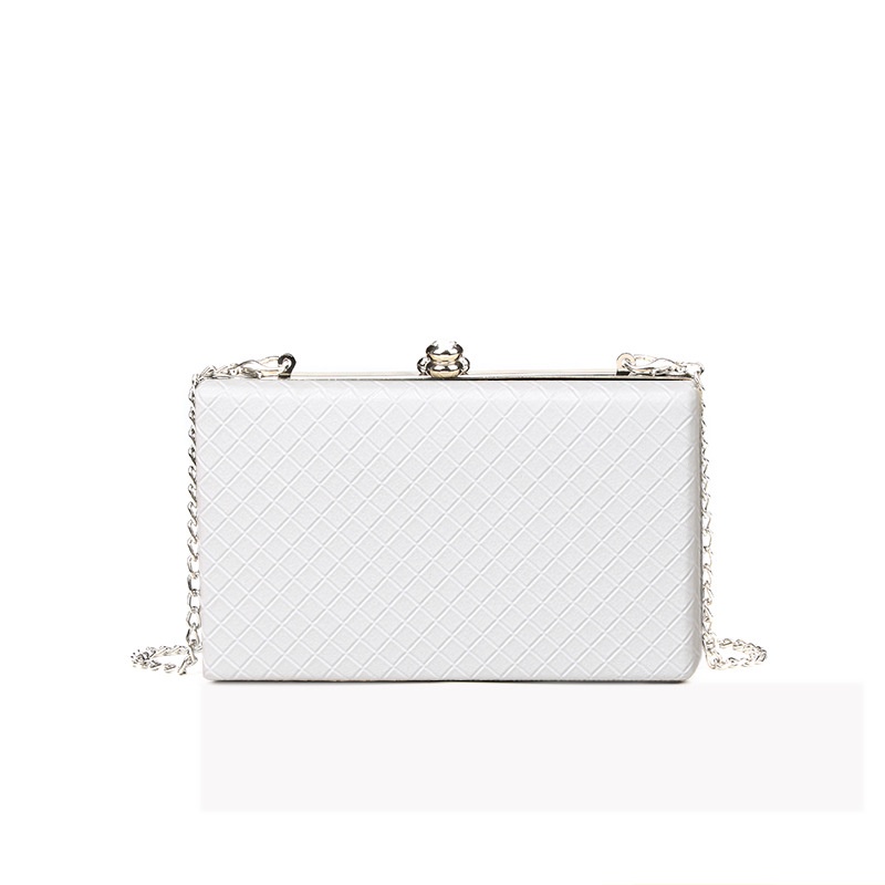 Túi Đeo Chéo Dáng Vuông Nhỏ Kẻ Sọc Đính Đá Phối Dây Xích Kiểu Hàn Quốc Xinh Xắn