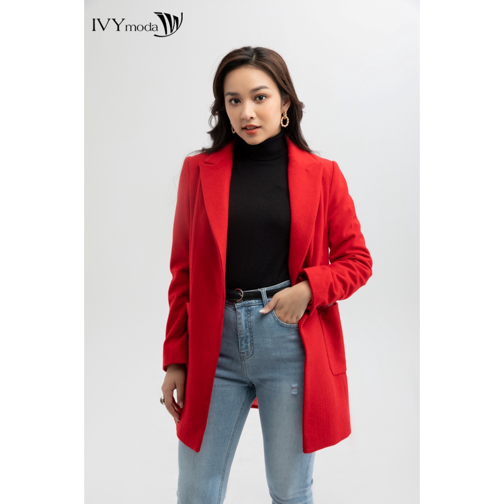 [NHẬP WABRTL5 GIẢM 10% TỐI ĐA 50K ĐH 250K ]Áo khoác dạ nữ túi vuông IVY moda MS 70M6066